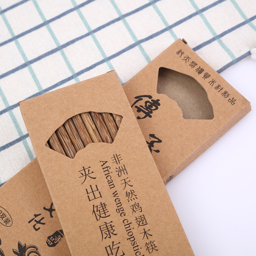 Återvunnet Kraft Paper Chopsticks Packaging Brown Box