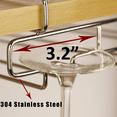 wine glass rack OEM Stainless Steel Under Cabinet Wine Glass Rack Factory