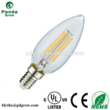 110v 낮은 전압 led 촛불 c35 led 필 라 멘 트 램프 c35 2w e27 / e14 led 촛불 전구