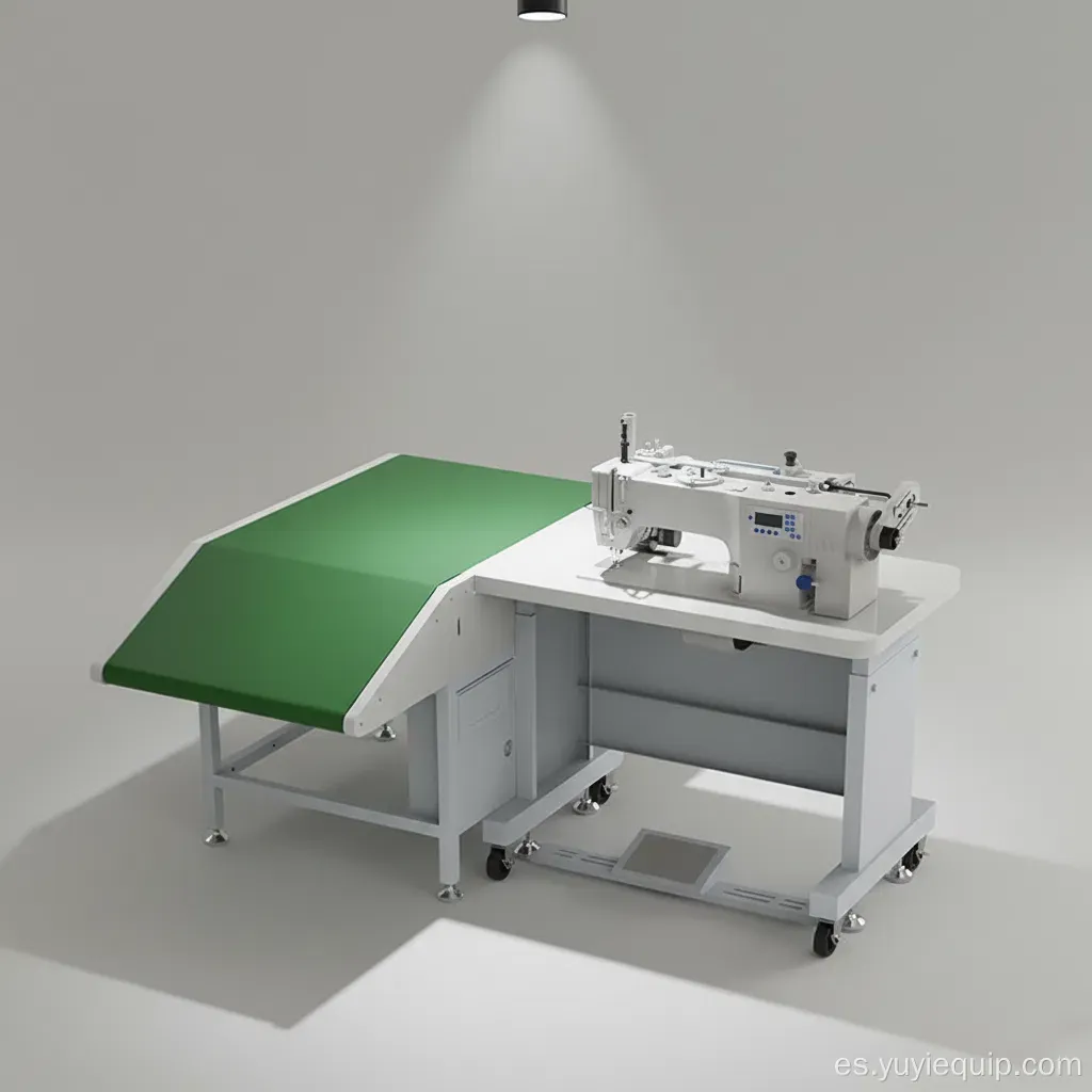 Buen uso, dobladillo, costura inferior lateral, máquina de coser, transportador pequeño