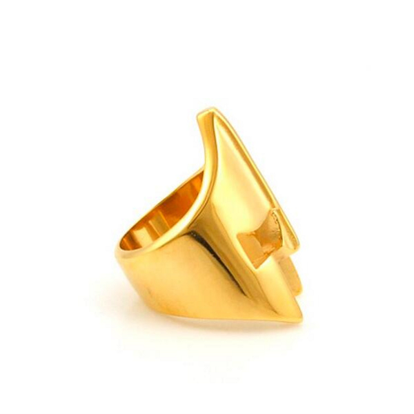 Custom gold black silver mask ring
