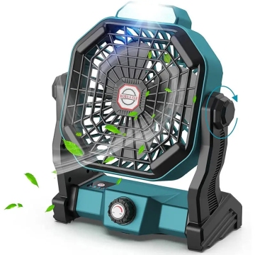 Ventilateur de camping rechargeable portable avec lumière LED