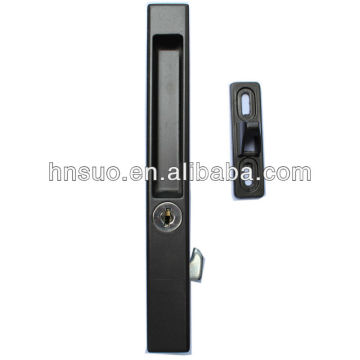 hot sale black simple zinc alloy sliding door keyed lock