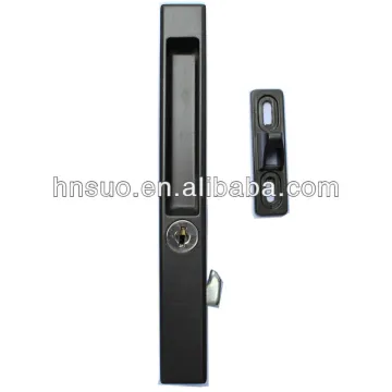 hot sale black simple zinc alloy sliding door keyed lock