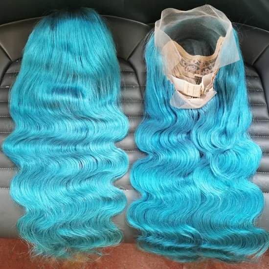 Body wave virgin brazilian hair blue lace frontal wigs transparent hd lace wigs human hair full lace front wigs for black women