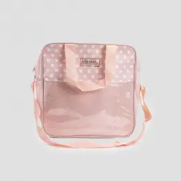 Pink Polka Dot Large Capacity Lunch Bag