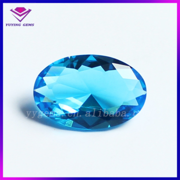 China Supplier Blue Color Oval Shape Cubic Zirconia CZ Gemstone Buyers