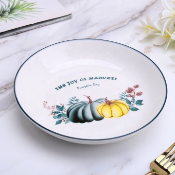 Custom Factory Supply Hand-Painted Christmas Plates with Logo Design