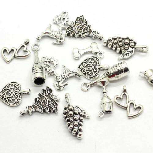 Diy Craft Making Multi Designs Love heart With Cute Top Hole Pendant Pretty Style Kids Boys Bracelet Spacer