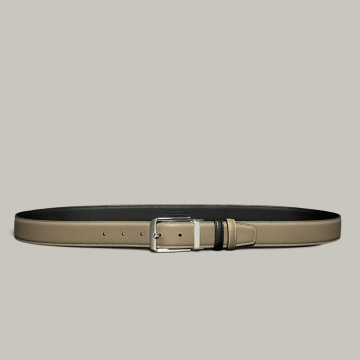 Premium Grey-Green Business Leather Belt