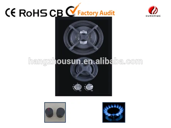Tempered glass gas hob for built in