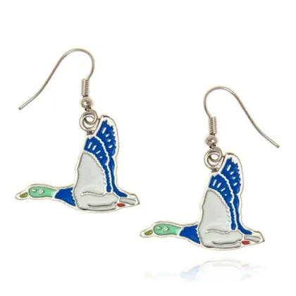 Flying wild goose drop earring with silver plated