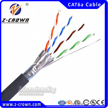 Cat6a 0.58MM FFTP Copper Network Cable/Cat6a FFTP Lan CABLE With CE ROHS
