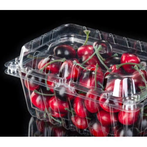 boîte d'emballage en plastique transparente à clapet pour fraise