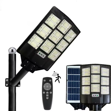 US Stock: High-Power 1KW Solar Street Light with LED, 3000LM Output, Waterproof & Dustproof Design, including Timer and Pole