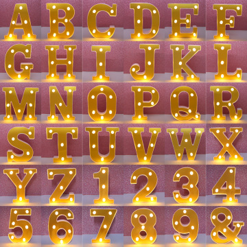 26 Letter 0-9 Digital Marquee 3D LED Birthday Night Lamp