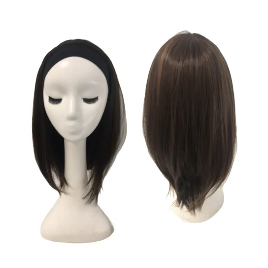 YUNKAI wholesale natural hair headband wig highlight brown color cheap synthetic hair wig for black women synthetic headband wig