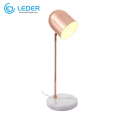 Lampe de table LEDER en laiton rouge