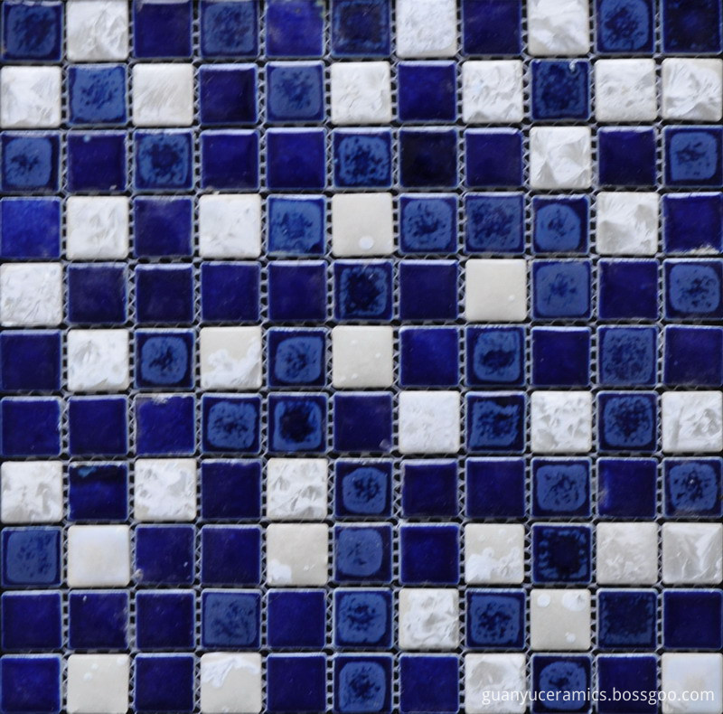Blue Glazed Ceramic Mosaic