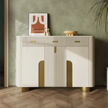 Modern Solid Wood Shoe Rack Storage Cabinet for Living Room