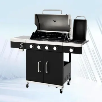 Indoor /Outdoor Stainless Steel 4+1 Burner Rectangular Gas Grill Gas Mixed Grill Indoor Family Event Party