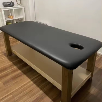 Modern Wood Frame Portable Facial Beauty Salon Massage Bed with Storage Cabinet