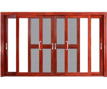 Porta scorrevole in alluminio con vetro temperato e zanzare