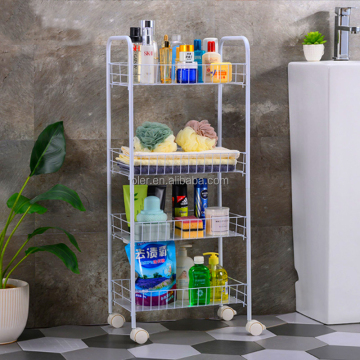 4-Tier Steel Wire Bedroom Shelving Unit Organizer Rack for Kitchen Storage Cart