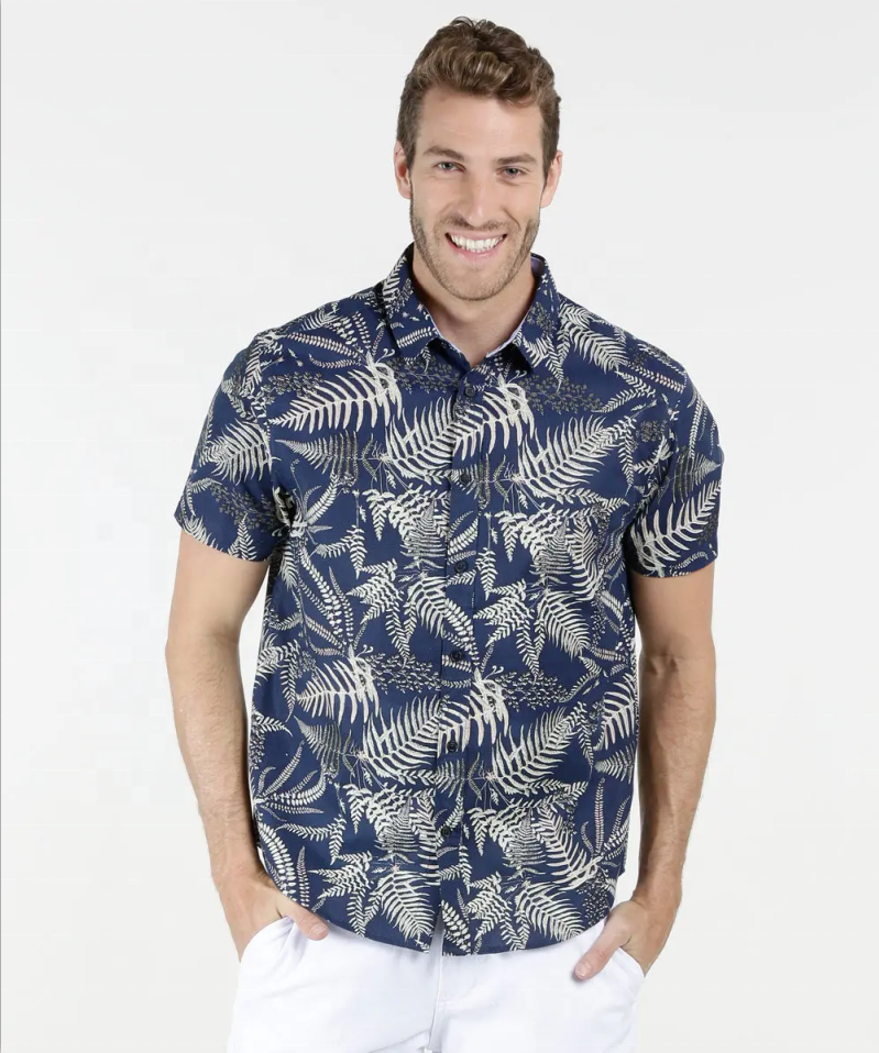 Camisa social personalizada com estampa floral de roupas masculinas