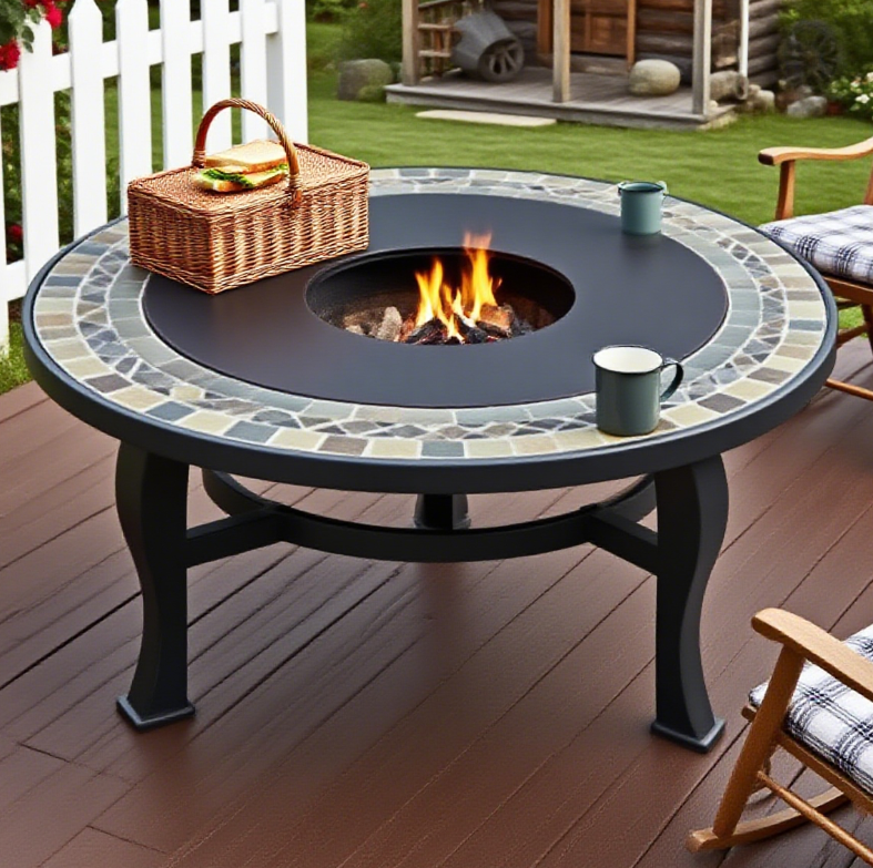 Slate Fire Pit for Outdoor Use