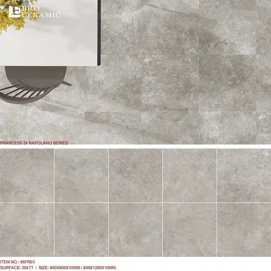 Modern Rustic Grey Full Body Ceramic Tiles - 60x120, 60x60 Matt Porcelain Floor Tiles