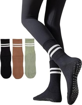 Womens Pilates Stocks With Genggaman: Stoking Yoga Bukan Slip untuk Barre, Gim &amp; Aktiviti Atletik