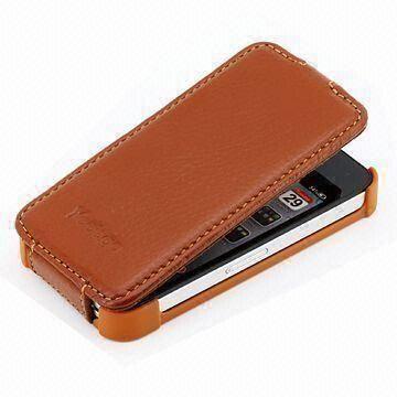 Leather Case for Apple's iPhone 4, Elegant Style, Very Slim, Available in Black, Brown, White Colors