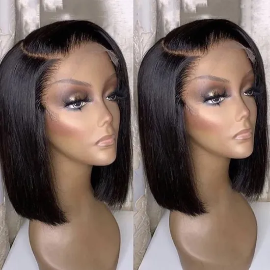 150% Density 13X6 13X4 Lace Frontal Human Hair Transparent Lace Bob Wigs