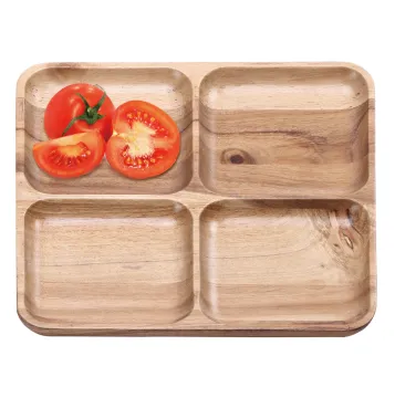 Wooden food serving tray