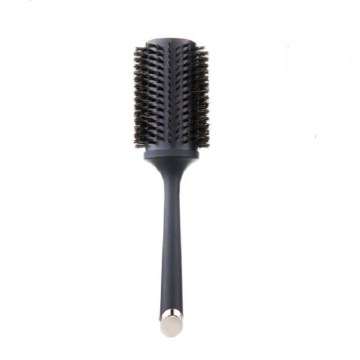 Boar bristle radial hair brush with thermal ceramic ionic aluminum tube