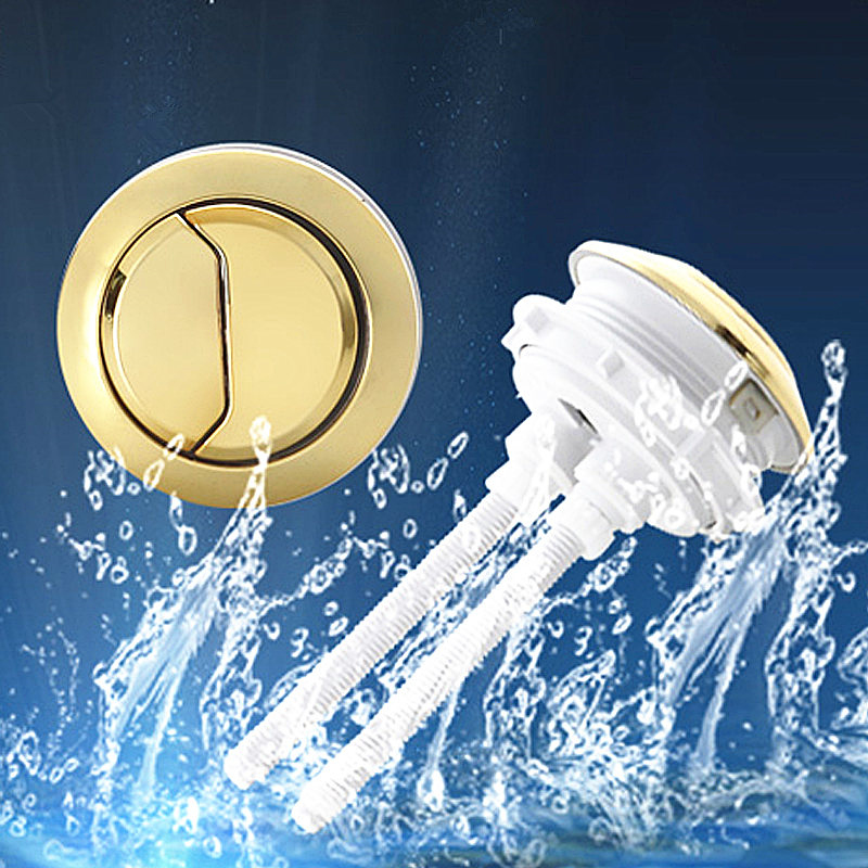 gold color Top diameter 69mm Round Toilet water tank double push button,Installation Diameter 60cm Round Toilet dual push button