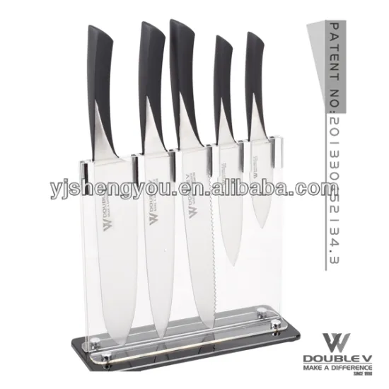 knife set with acrylic stand