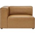 Pure Color Vegan Leather 3-Piece Sectional Leather Sofa