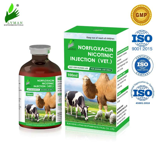 Iniezione nicotinica Norfloxacina 5/10/20/50/10ml per animale