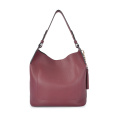Minimalist Slouch Hobo Soft Red Medium Leather Bags
