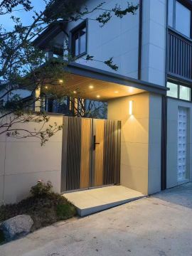 Modern Minimalist Neo-Chinese Accents Aluminum Vertical Slat Gate