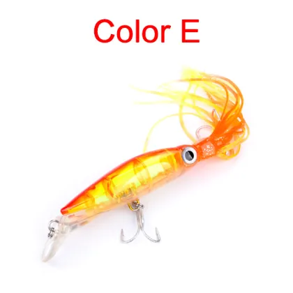 Reflective Shrimp and Squid Hook Set: 14cm/40g Bun Squid Hooks with Skirt