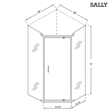 Sally Corner Badezimmer Duschbad drehte sich an Türgehäuse