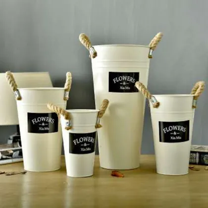 Hemp rope bucket creative decoration flower bucket