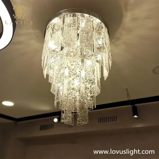 Golden yellow light ceiling hotel corridor creative chandelier New custom crystal chandelier