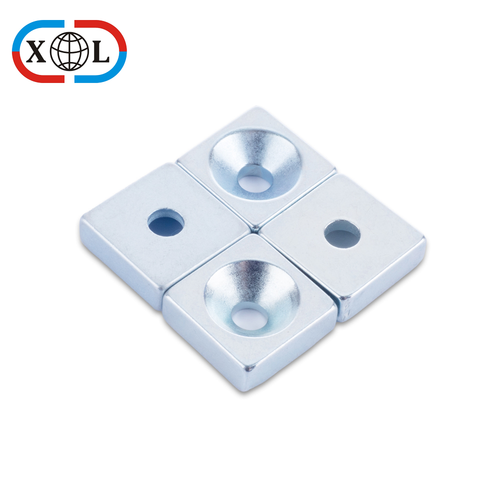 Square Magnet with Hole for Fixing