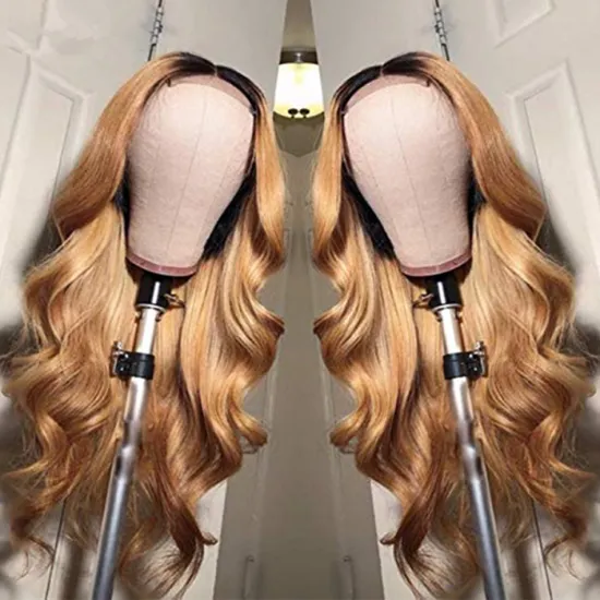 hd Lace Front Wig Brown Colored Remy Hair Bleached Knots Wigs Golden Body Wave Brown Wig Human Hair Brazilian Hair Swiss Lace