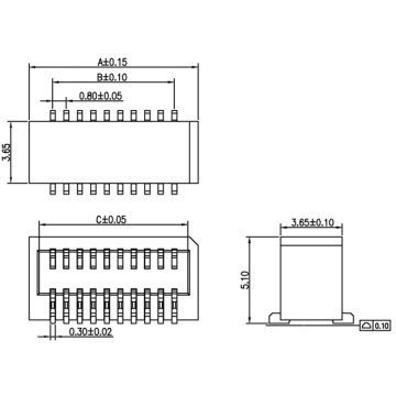 Side female socket H5.1 board-to-board connector