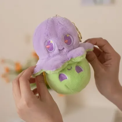 Cute Turtle Octopus Plush Keychain